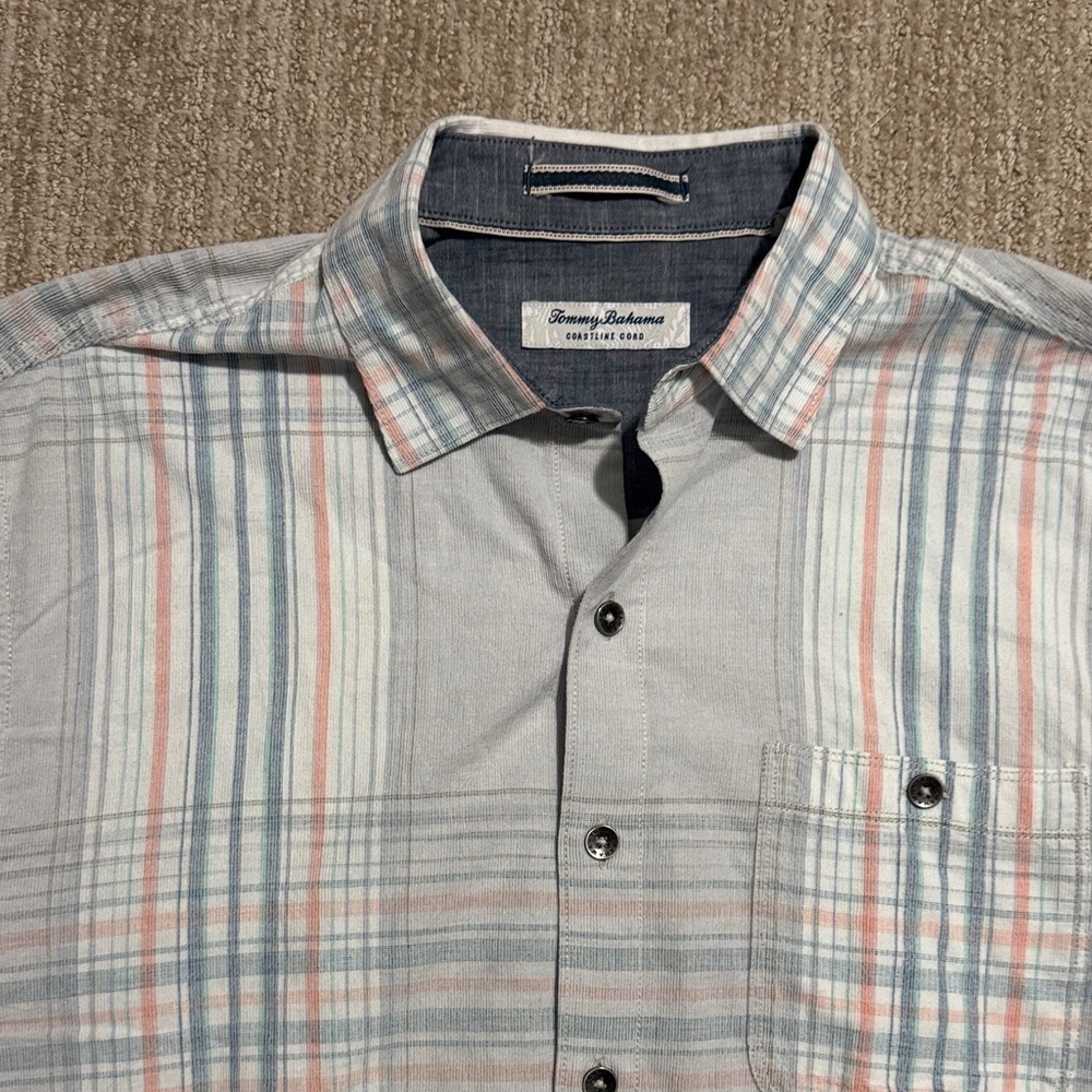 Tommy Bahama Men's Size M Coastline Cord Shirt Corduroy Striped Long Sleeve - Picture 4 of 10